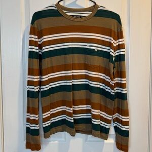 Todd Snyder Striped Long Sleeve Tee Shirt with Pocket Size M